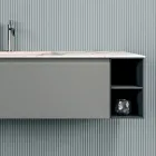 Composizione Bagno con 1 Base con 1 Cassetto e Vano a Giorno e Specchio - Titan Viadurini