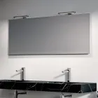 Composizione Bagno con 1 Cassetto Bianco, Specchio e Mensola Hpl Marquina - Velaria Viadurini