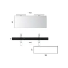 Composizione Bagno con 1 Cassetto Bianco, Specchio e Mensola Hpl Marquina - Velaria Viadurini