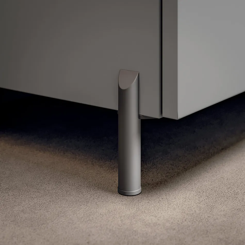 Composizione Bagno con 1 Cassetto, Lavabo in Resina Antracite e Specchio - Titan Viadurini