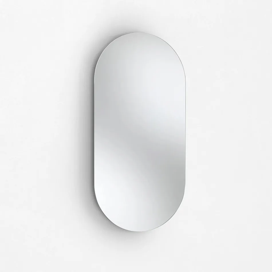 Composizione Bagno con 1 Cassetto, Lavabo in Resina Antracite e Specchio - Titan Viadurini