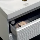 Composizione Bagno con 2 Cassetti Bianco Opaco, Lavabo e Specchio - Elios Viadurini