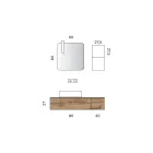 Composizione Bagno con 2 Cassetti in Quercia, Lavabo in Ceramica e Specchio - Titan Viadurini