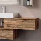Composizione Bagno con 2 Cassetti, Lavabo Bianco, Specchio e Pensile - Elios Viadurini