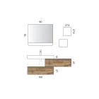 Composizione Bagno con 2 Cassetti, Lavabo Bianco, Specchio e Pensile - Elios Viadurini