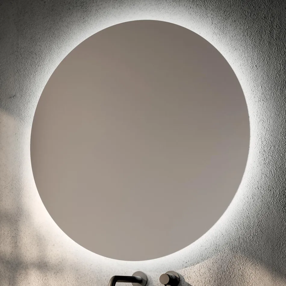 Composizione Bagno con 2 Cassetti, Specchio e Lavabo in Resina Bianca - Magnolia Viadurini