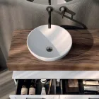 Composizione Bagno con 2 Cassetti, Specchio e Lavabo in Resina Bianca - Magnolia Viadurini