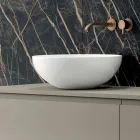 Composizione Bagno con 4 Cassetti, 2 Lavabi in Ceramica e Specchio - Titan Viadurini
