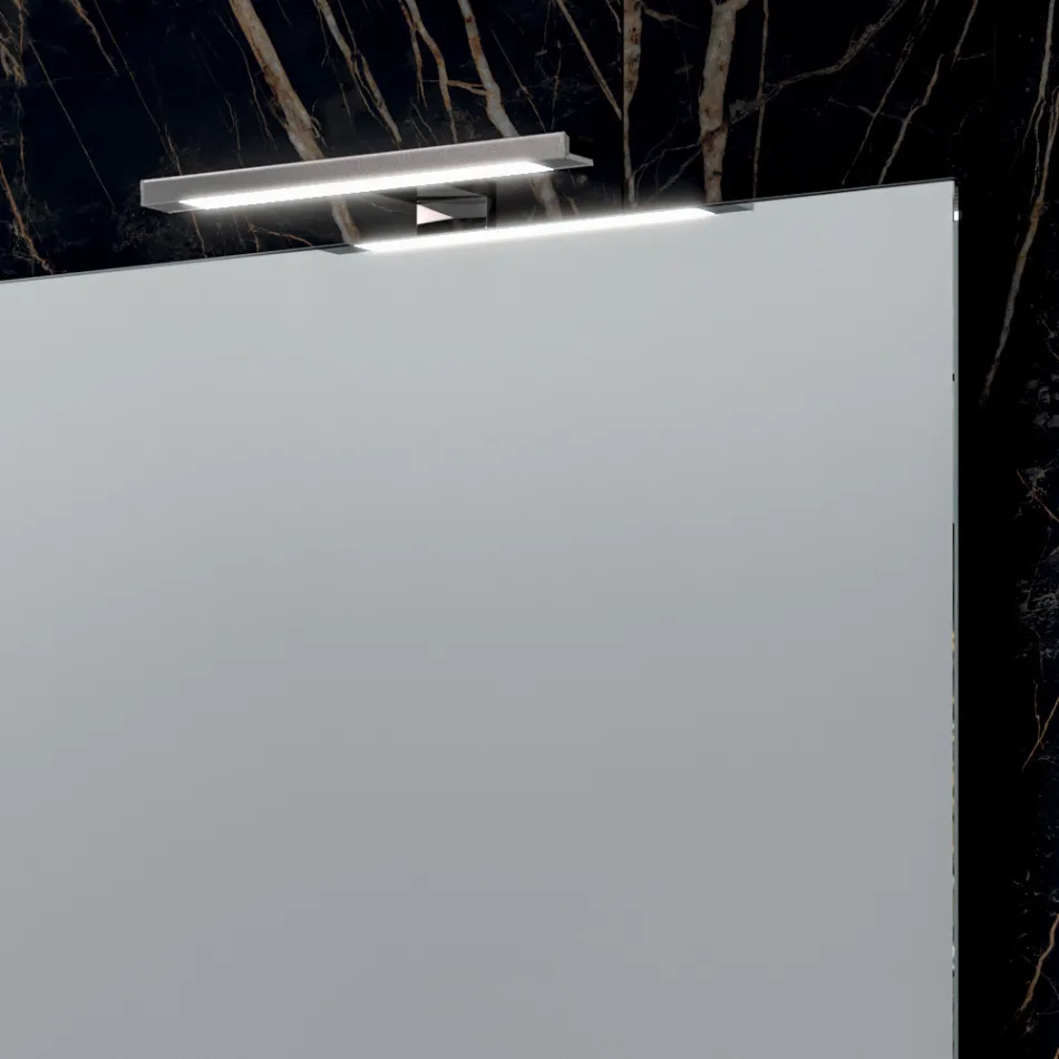 Composizione Bagno con 4 Cassetti, 2 Lavabi in Ceramica e Specchio - Titan Viadurini