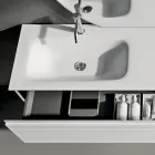 Composizione Bagno con Cassetti, Lavabo in Ceramica e Specchio Led - Elios Viadurini