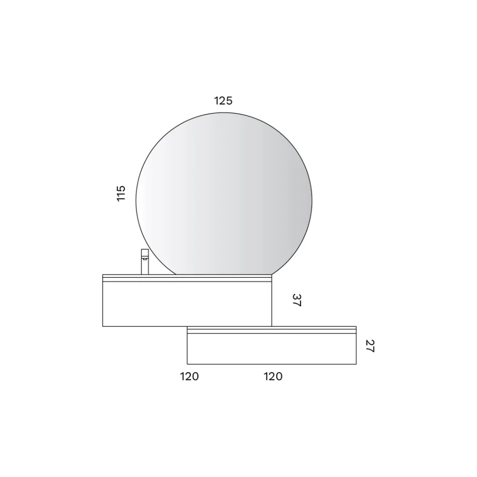 Composizione Bagno con Cassetti, Lavabo in Ceramica e Specchio Led - Elios Viadurini