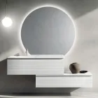 Composizione Bagno con Cassetti, Lavabo in Ceramica e Specchio Led - Elios Viadurini