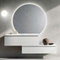 Composizione Bagno con Cassetti, Lavabo in Ceramica e Specchio Led - Elios