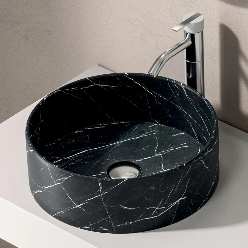 Composizione Bagno con Cassetto, Lavabo, Specchio, Pensile e Mensola - Elios Viadurini