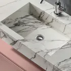 Composizione Bagno con Cassetto Rosa Cipria e Lavabo Calacatta - Elios Viadurini