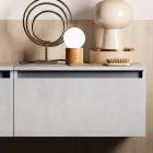 Composizione Bagno con Lavabo, Base Sospesa e Specchio Made in Italy - Dream Viadurini