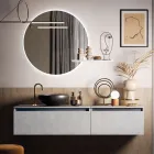 Composizione Bagno con Lavabo, Base Sospesa e Specchio Made in Italy - Dream Viadurini