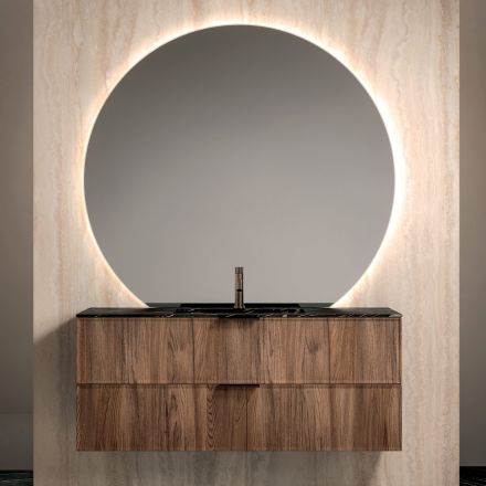 Composizione Bagno con Lavabo in Gres Noir Desir - Orione Viadurini