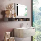 Composizione Bagno con Specchio e Lampada, Base Antigraffio Made in Italy - Dream Viadurini