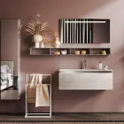 Composizione Bagno con Specchio e Lampada, Base Antigraffio Made in Italy - Dream Viadurini