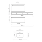 Composizione Bagno con Specchio e Lampada, Base Antigraffio Made in Italy - Dream Viadurini