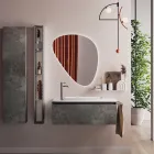 Composizione Bagno con Specchio Moderno, Base e Lavabo Made in Italy - Dream Viadurini