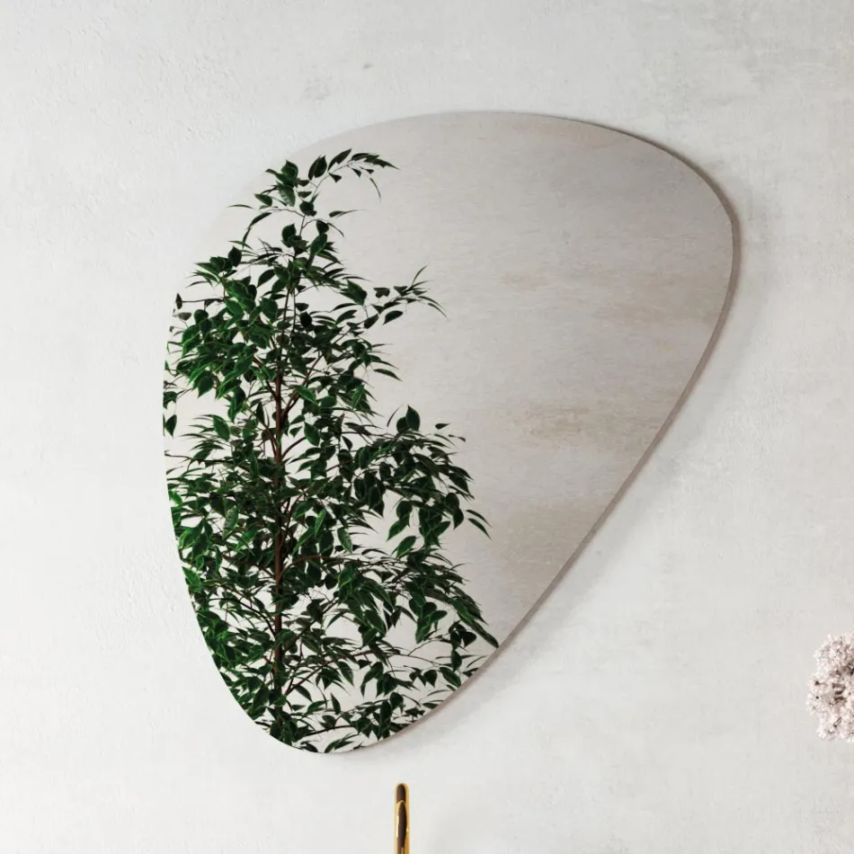 Composizione Bagno con Specchio Moderno e Lavabo Consolle Made in Italy - Palom Viadurini