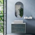 Composizione Bagno con Specchio Ovale, Base e Lavabo Made in Italy - Kilos