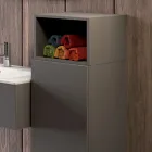 Composizione bagno sospesa in fenix grigio fumo made in Italy, Napoli Viadurini