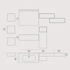 Composizione bagno sospesa in fenix grigio fumo made in Italy, Napoli Viadurini