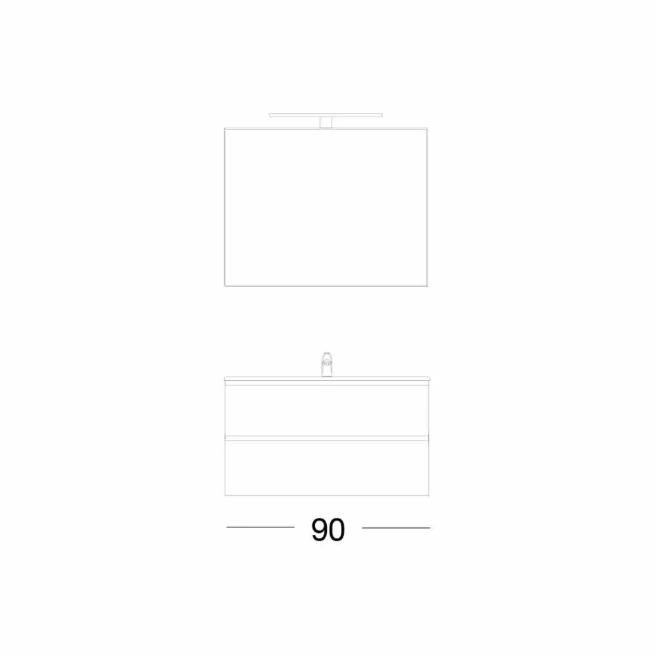 Composizione Bagno Sospesa in Mdf Laccato Made in Italy – Becky Viadurini