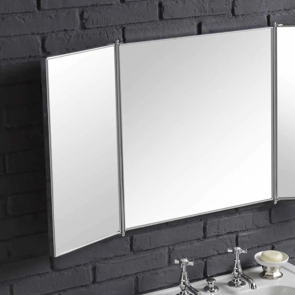 Composizione con lavabo in ceramica su colonna stile anni 900 Line Viadurini