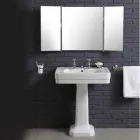 Composizione con lavabo in ceramica su colonna stile anni 900 Line Viadurini