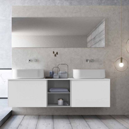 Composizione da Bagno dal Design Moderno a Sospensione Made in Italy - Callisi14 Viadurini