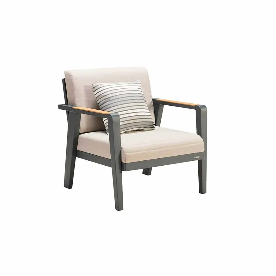 Composizione da Giardino Divano 2 Posti, 2 Poltrone e Tavolino Caffè - Moira Viadurini