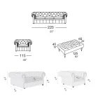 Composizione da Soggiorno con Divano, Poltrona e Panca Made in Italy - Spassoso Viadurini