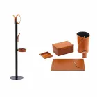 Composizione da Ufficio di Moderno Design in Cuoio Made in Italy – Andrea Viadurini