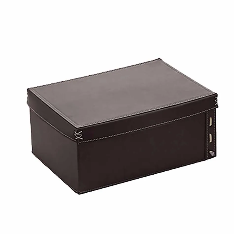 Composizione da Ufficio di Moderno Design in Cuoio Made in Italy – Andrea Viadurini