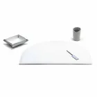 Composizione da Ufficio in Cuoio Rigenerato Moderna Made in Italy – Meduna Viadurini