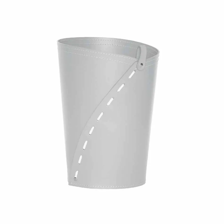 Composizione da Ufficio in Cuoio Rigenerato Moderna Made in Italy – Meduna Viadurini