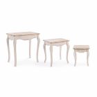 Composizione di 3 Tavolini di Design Classico in Legno Homemotion - Classico Viadurini