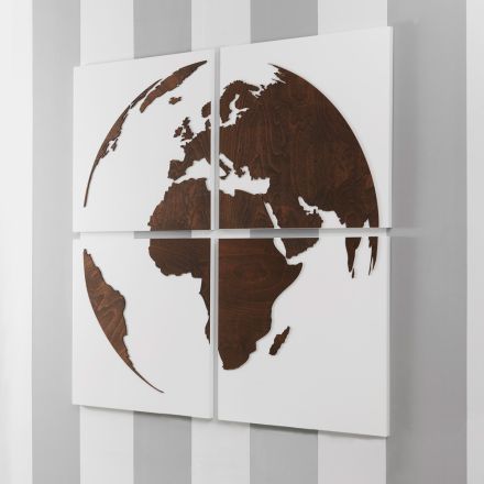 Composizione di 4 Pannelli che Raffigurano il Mondo Made in Italy - Ciro Viadurini