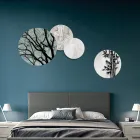 Composizione di 4 Pannelli Rotondi Realizzati con il Laser Made in Italy - Maeko Viadurini