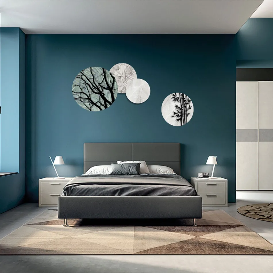 Composizione di 4 Pannelli Rotondi Realizzati con il Laser Made in Italy - Maeko Viadurini