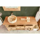 Composizione di Mobili Bagno Moderna in Legno di Teak Massello - Potty Viadurini