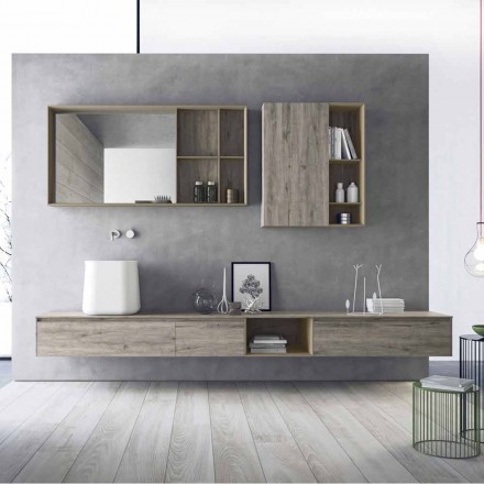 Composizione di Mobili Moderni da Bagno, Design Sospeso Made in Italy - Callisi6 Viadurini