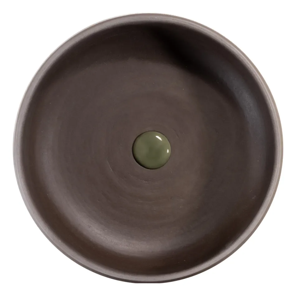 Composizione Mobile Bagno a Terra Verde e Accessori Smaltati - Maryse Viadurini