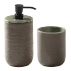 Composizione Mobile Bagno a Terra Verde e Accessori Smaltati - Maryse Viadurini