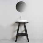 Composizione Mobile Bagno Nero Completo di Specchio e Accessori  - Maryse Viadurini
