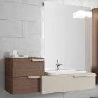 Composizione mobili bagno sospesa di design legno laccato lucido Happy Viadurini